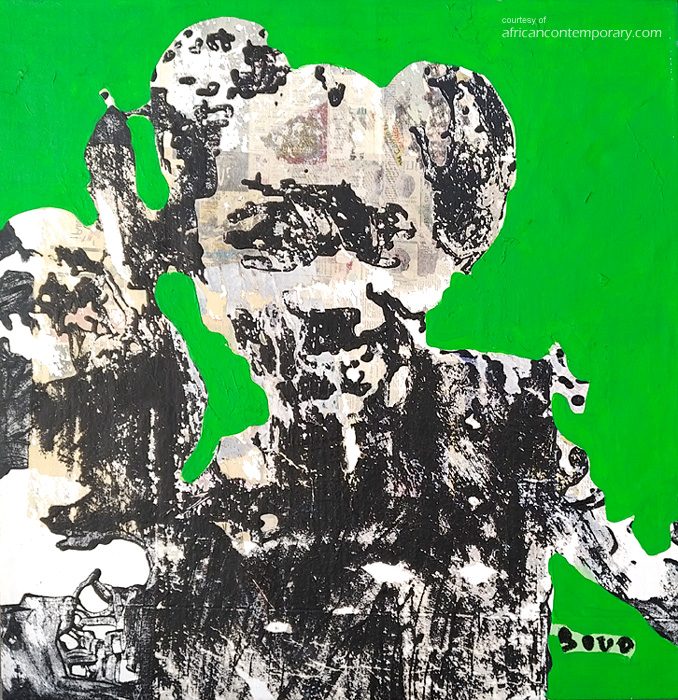 Detail of a painting by Armand Boua, 'Les enfants dans les ordures', 2018
