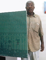 Estevao Mucavele  at his studio